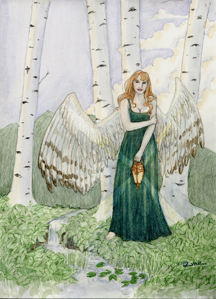 Ellen Million self-portrait with wings